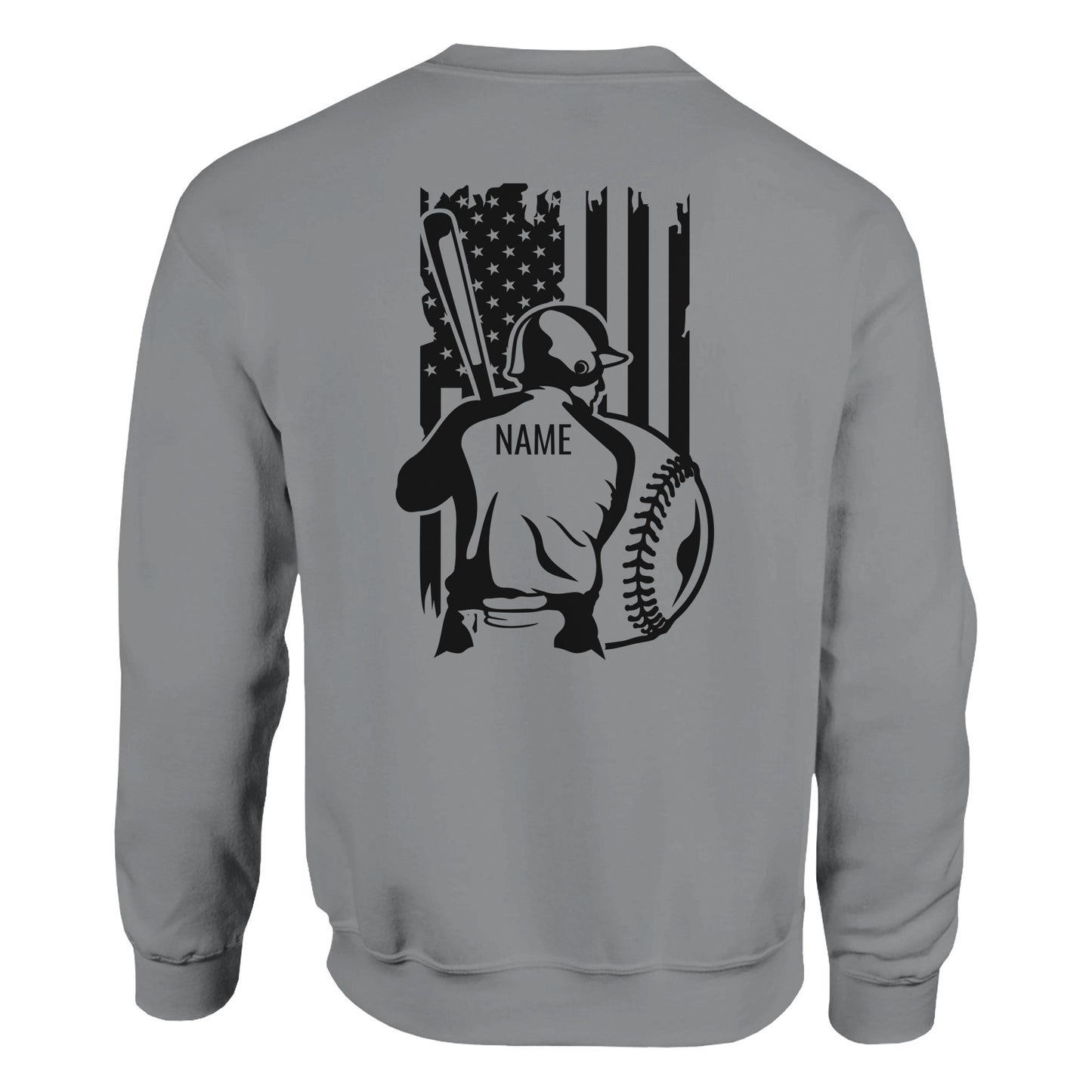 Personalized Baseball Flag Classic Unisex Crewneck Sweatshirt | Gildan® 18000