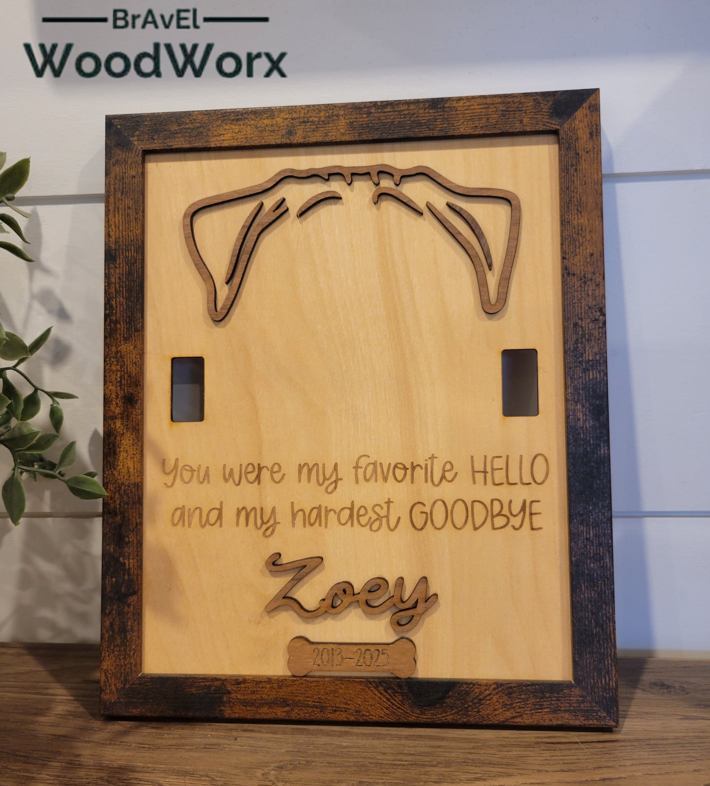 Personalized Memorial Pet Collar Holder Sign – Custom Tribute for Beloved Pets