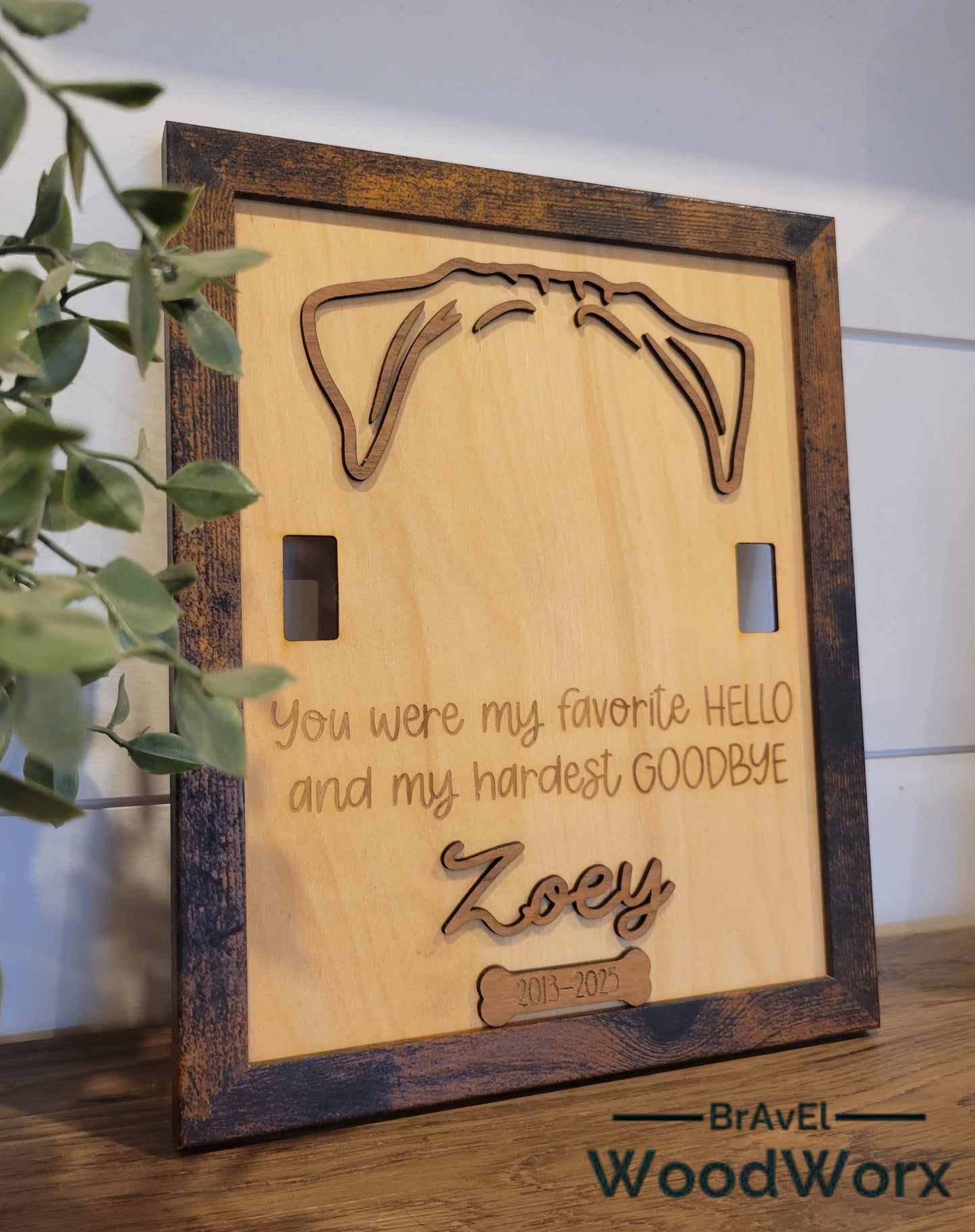 Personalized Memorial Pet Collar Holder Sign – Custom Tribute for Beloved Pets