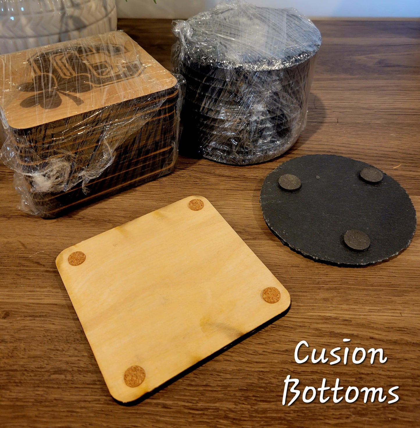 Custom Engraved Coasters – Personalized Wood or Slate 4" Size