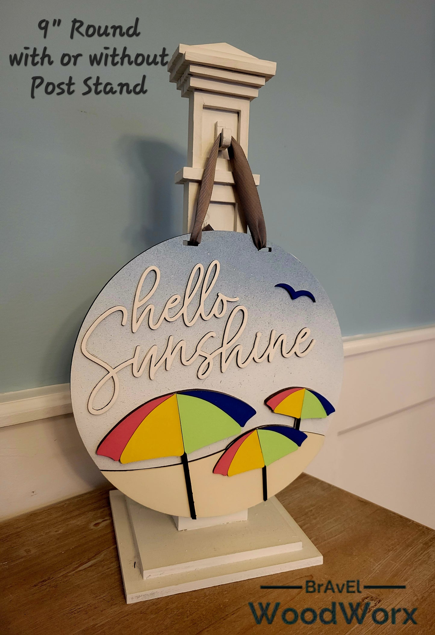 Hello Sunshine - Door / Wall Sign Wreath - Farmhouse - 3D Laser Cut Wood Sign