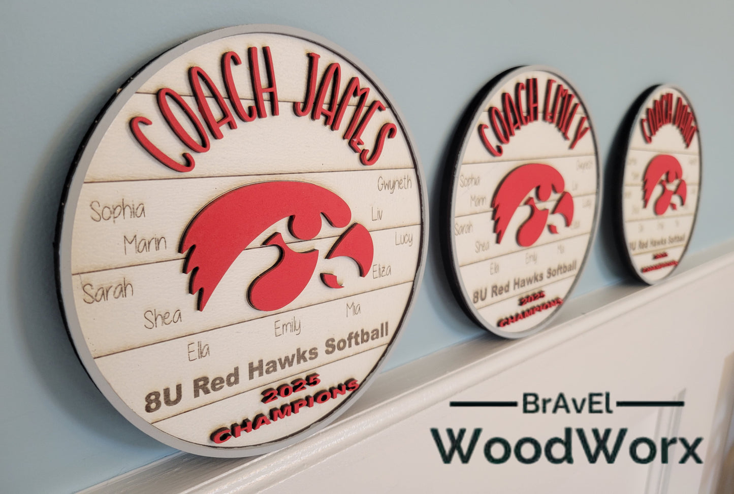Personalized Coach/Players Sign with Team Names