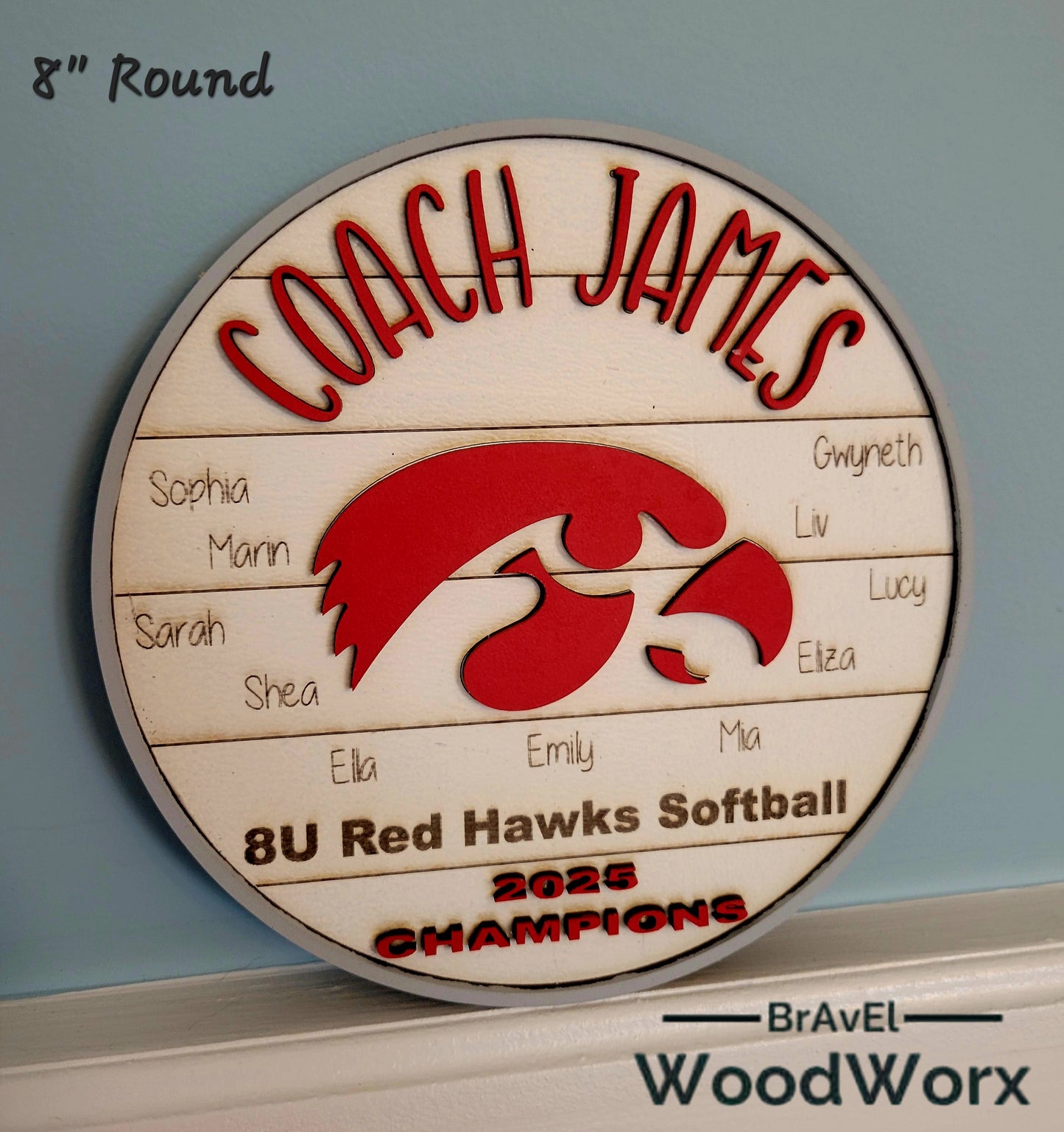 Personalized Coach/Players Sign with Team Names
