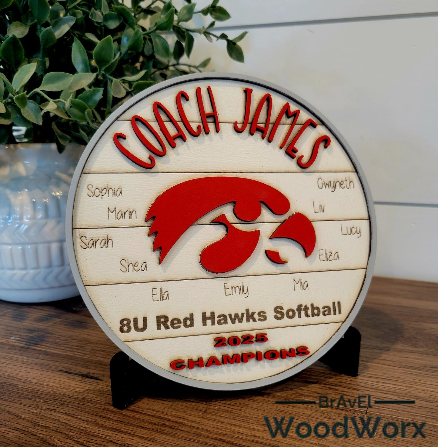 Personalized Coach/Players Sign with Team Names
