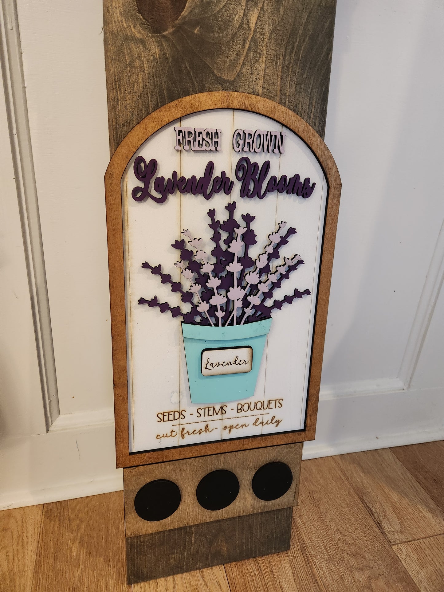 Lavender Interchangeable Porch Leaner – Custom Wooden Front Porch Sign with Swappable Holiday & Everyday Designs