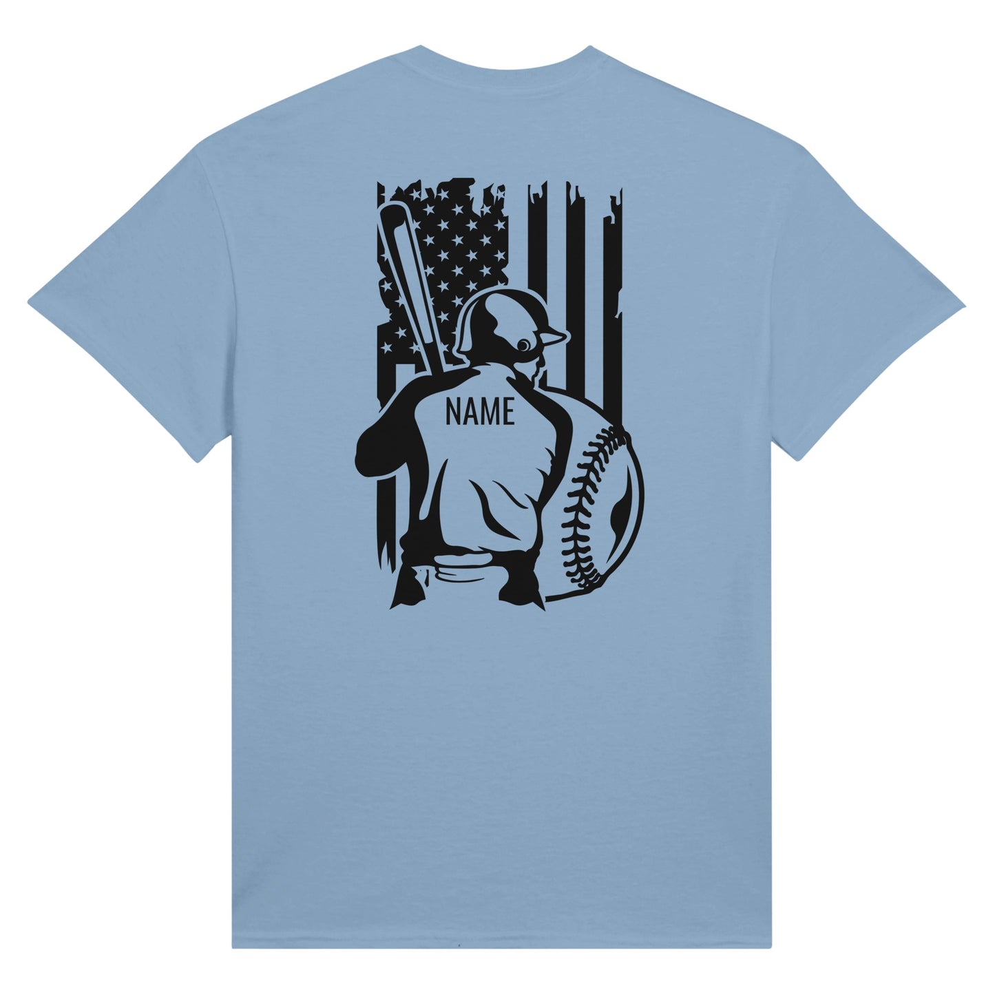 Personalized Baseball Flag Ultra Cotton Unisex Crewneck T-shirt | Gildan 2000