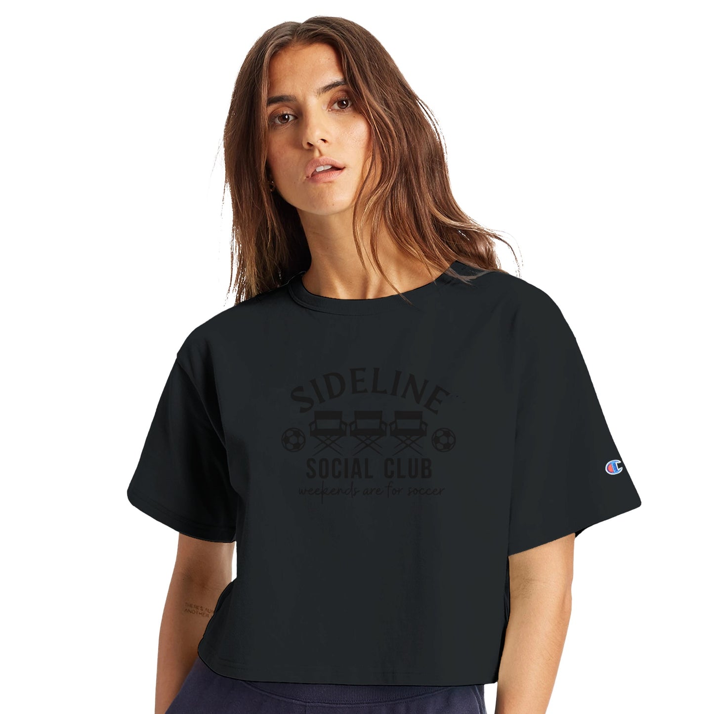 Soccer Mom Women's Cropped Heritage Crewneck T-Shirt | Champion T453W