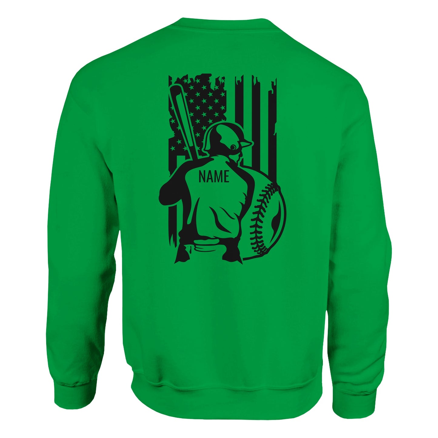 Personalized Baseball Flag Classic Unisex Crewneck Sweatshirt | Gildan® 18000