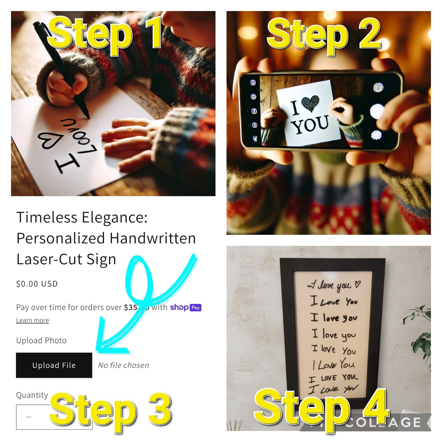 Timeless Elegance: Personalized Handwritten Laser-Cut Sign