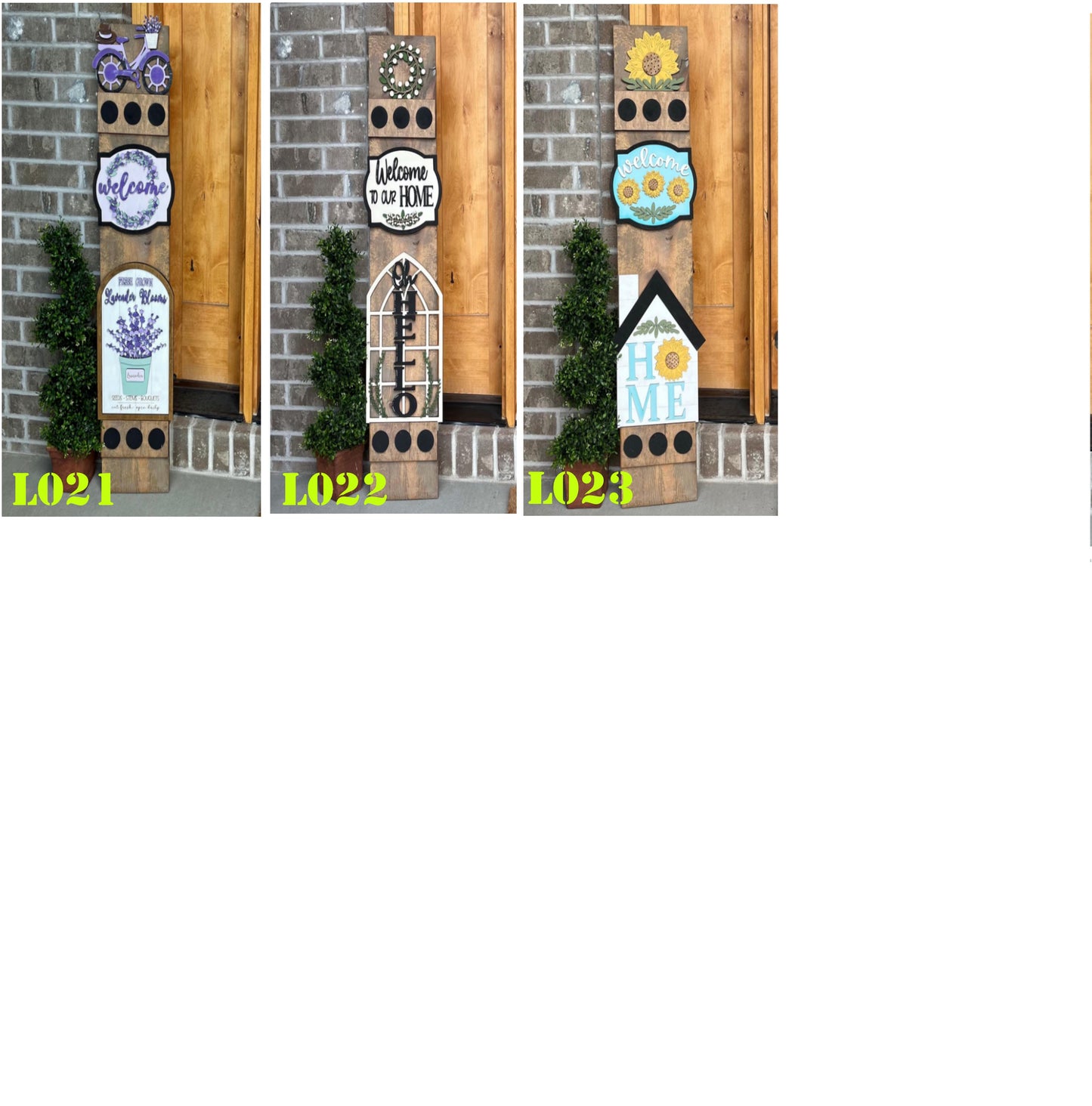 Fall Interchangeable Porch Leaner – Custom Wooden Front Porch Sign with Swappable Holiday & Everyday Designs