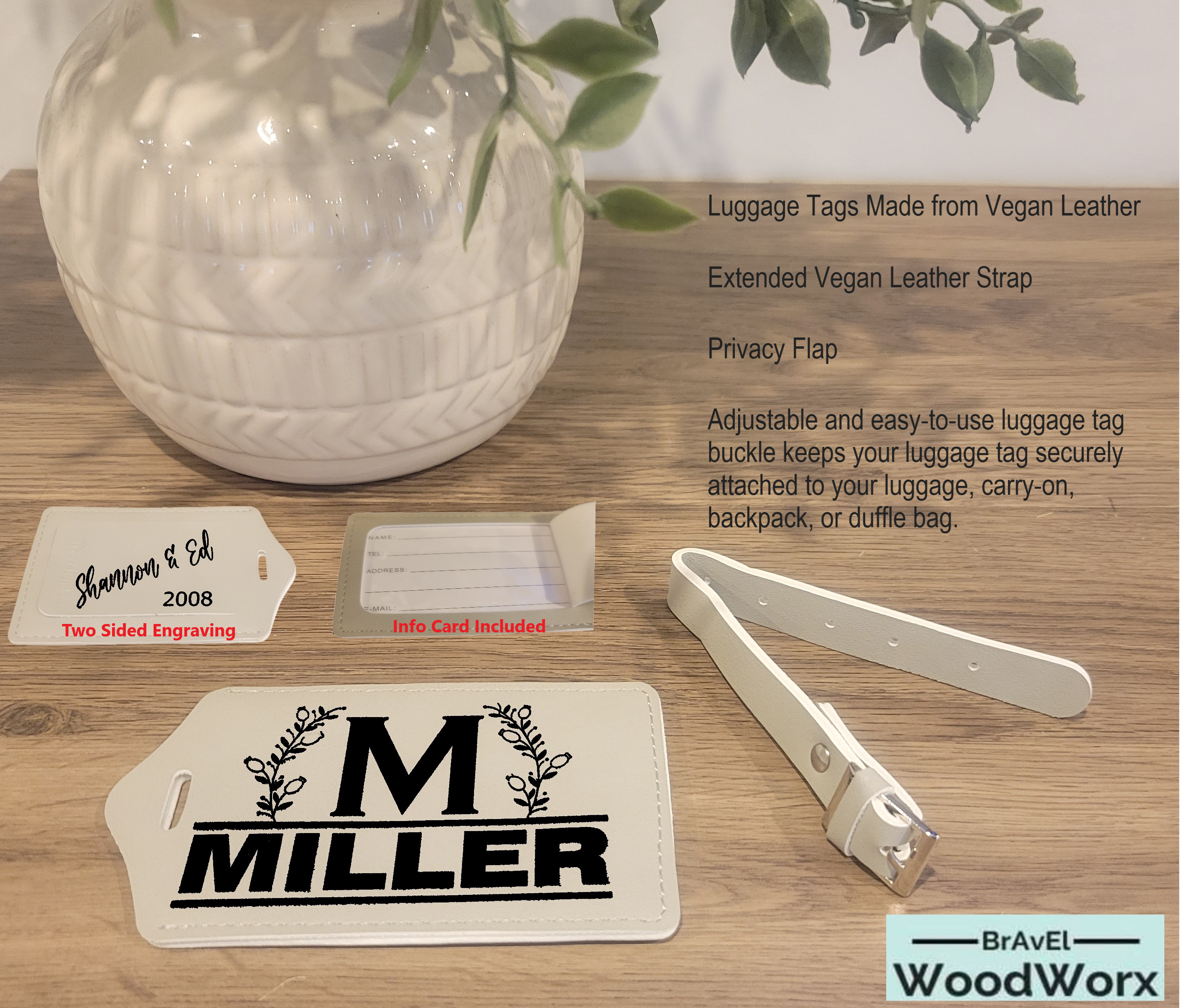 backpack travel tags Customized Laser Engraved Luggage Tags: Travel with Style and Security – BrAvEl WoodWorx