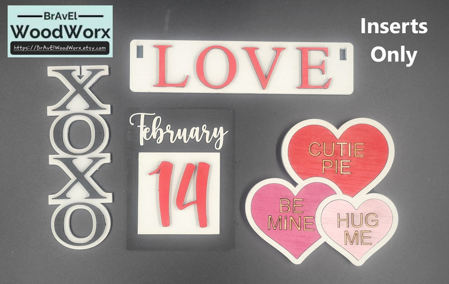 Handcrafted Love: Valentine's Day Wooden Shelf Sitter Farmhouse Wagon - Interchangeable