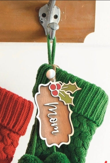 Handmade Christmas Tag Ornament – Personalized Holiday Gift Tag Keepsake