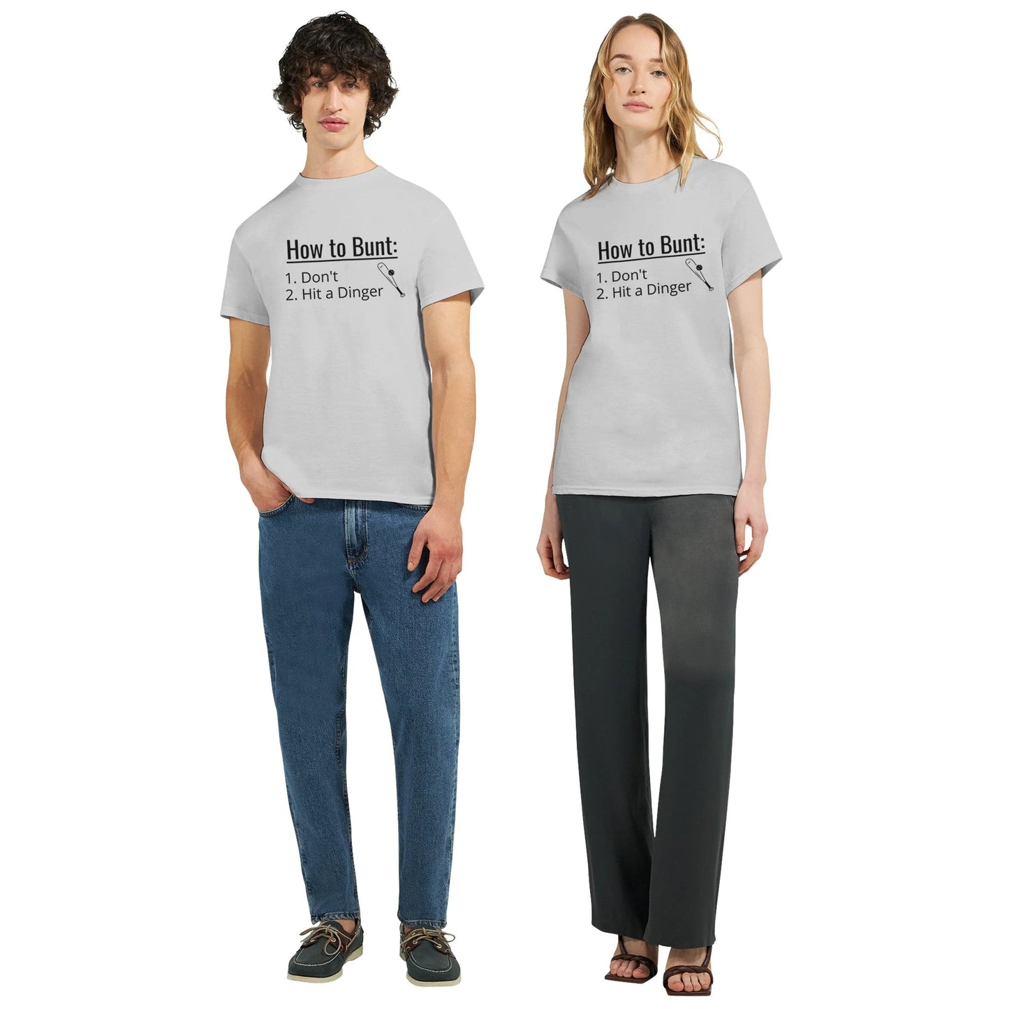 Hit a Dinger Baseball Ultra Cotton Unisex Crewneck T-shirt | Gildan 2000