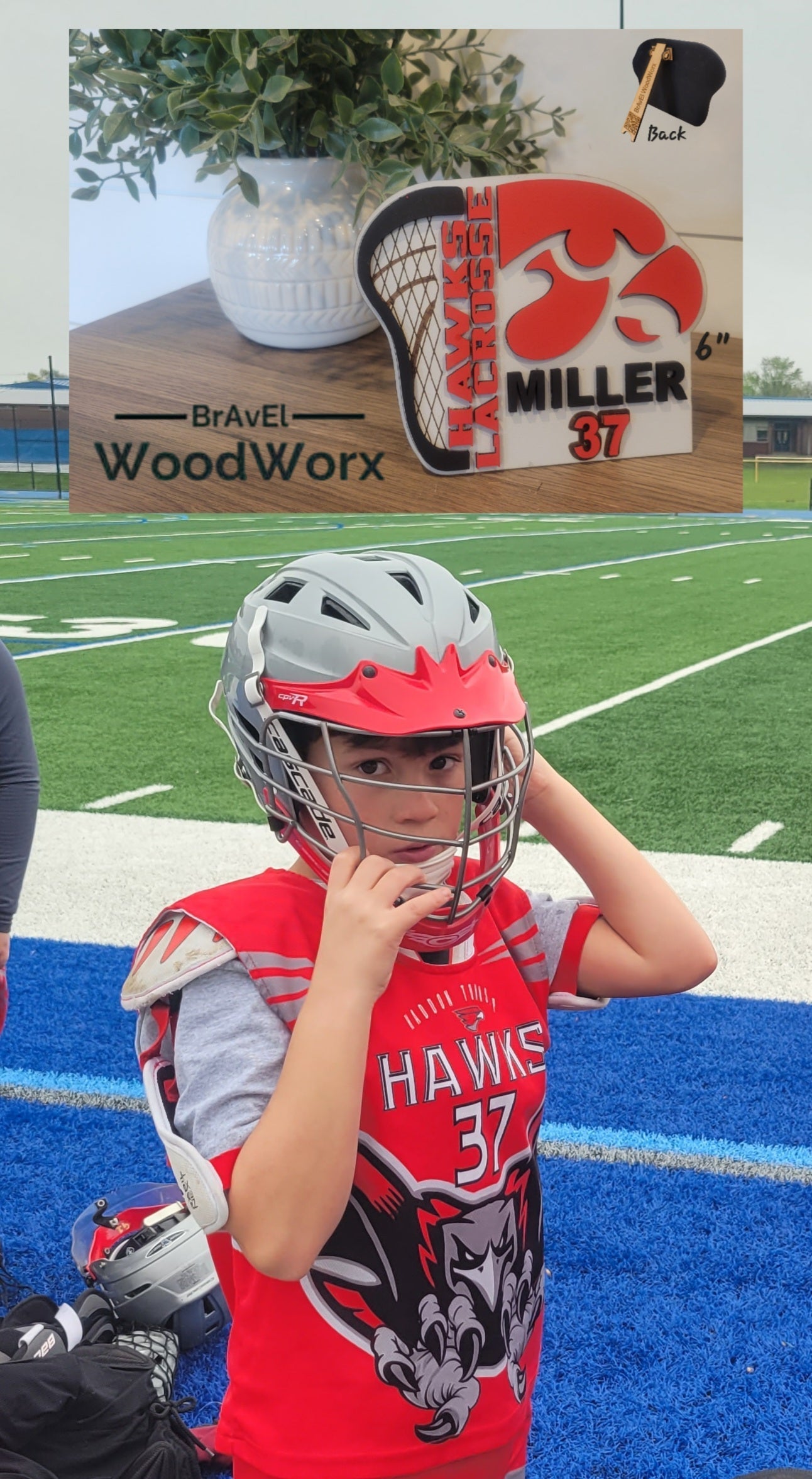 Lacrosse Legends: Personalized Player Shelf Sitter w/easle