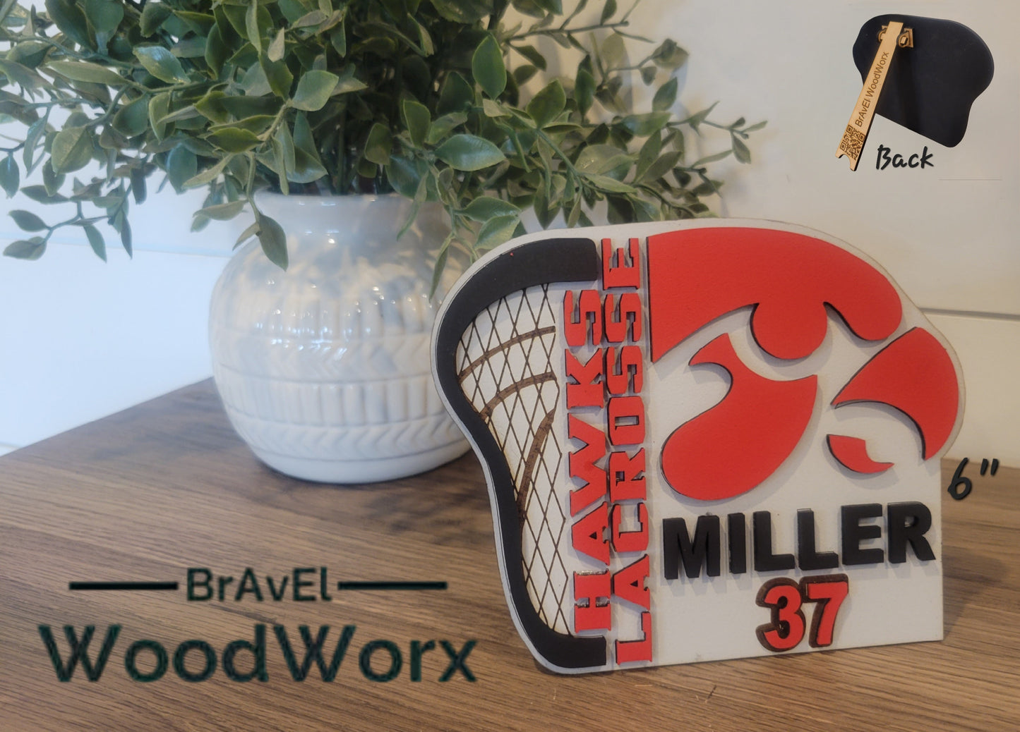 Lacrosse Legends: Personalized Player Shelf Sitter w/easle