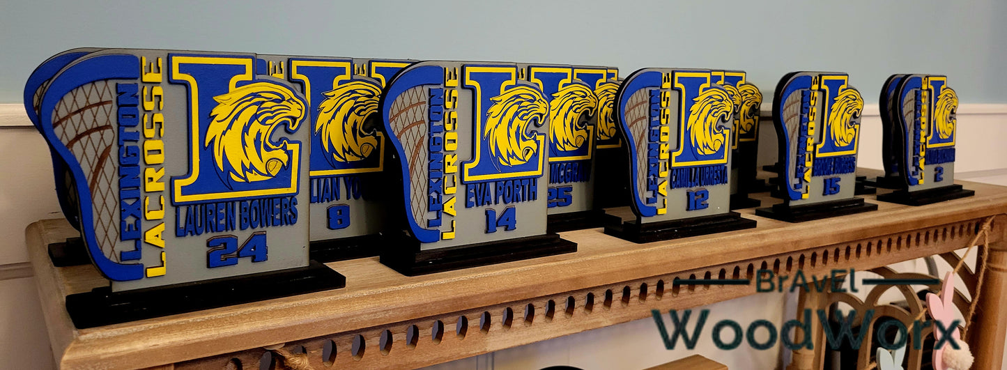 Custom Engraved Lacrosse Player Plaque – Sports Keepsake for Boys or Girls