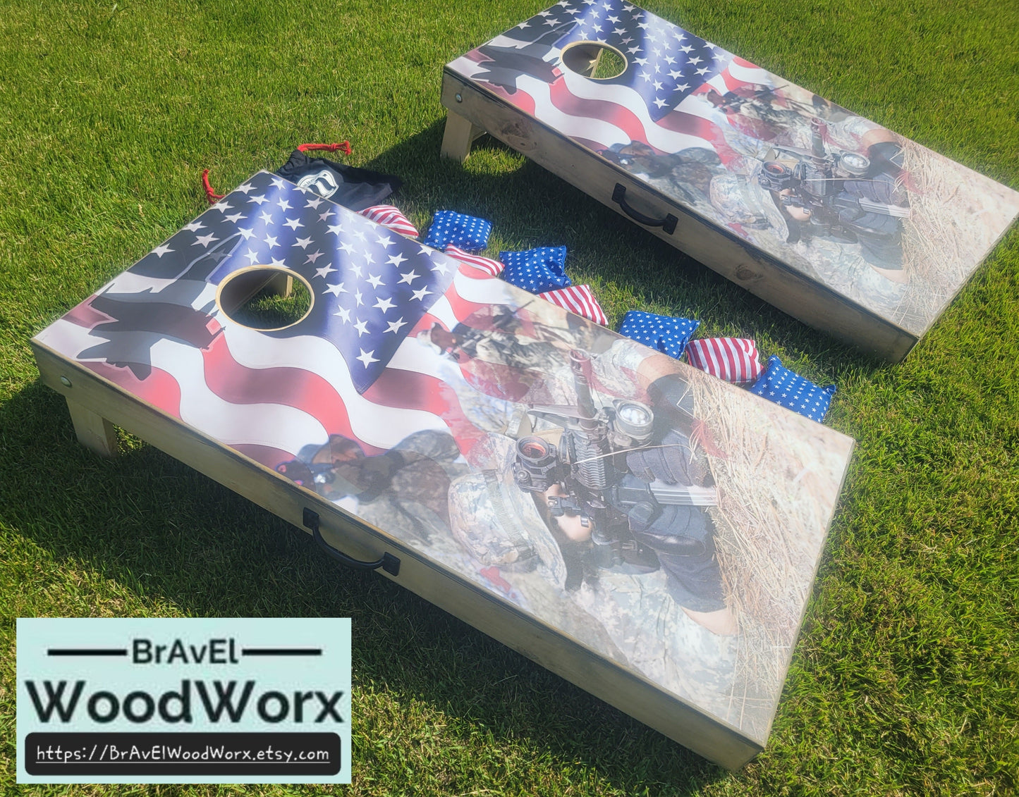 Patriotic Cornhole Sets by BrAvEl WoodWorx