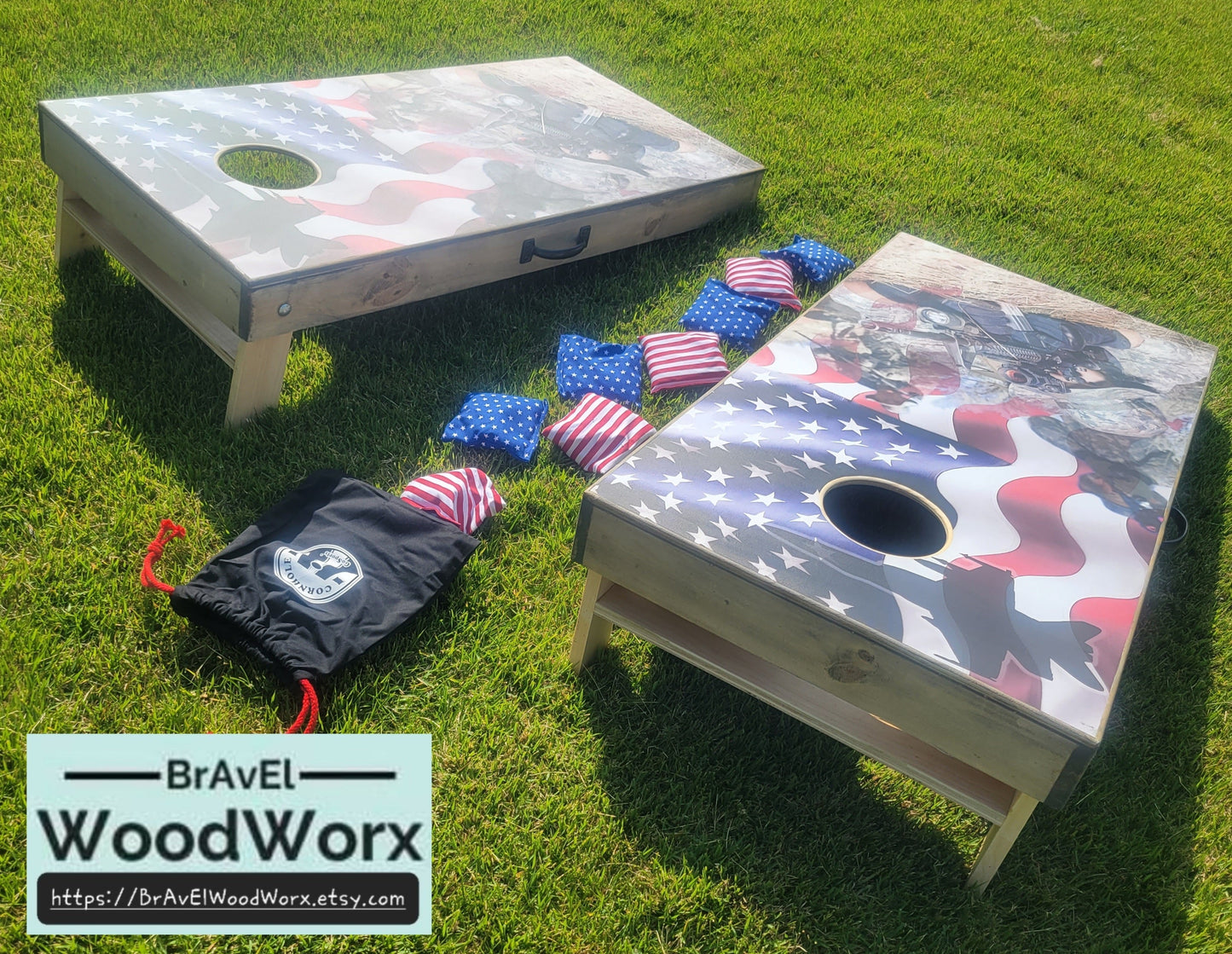 Patriotic Cornhole Sets by BrAvEl WoodWorx