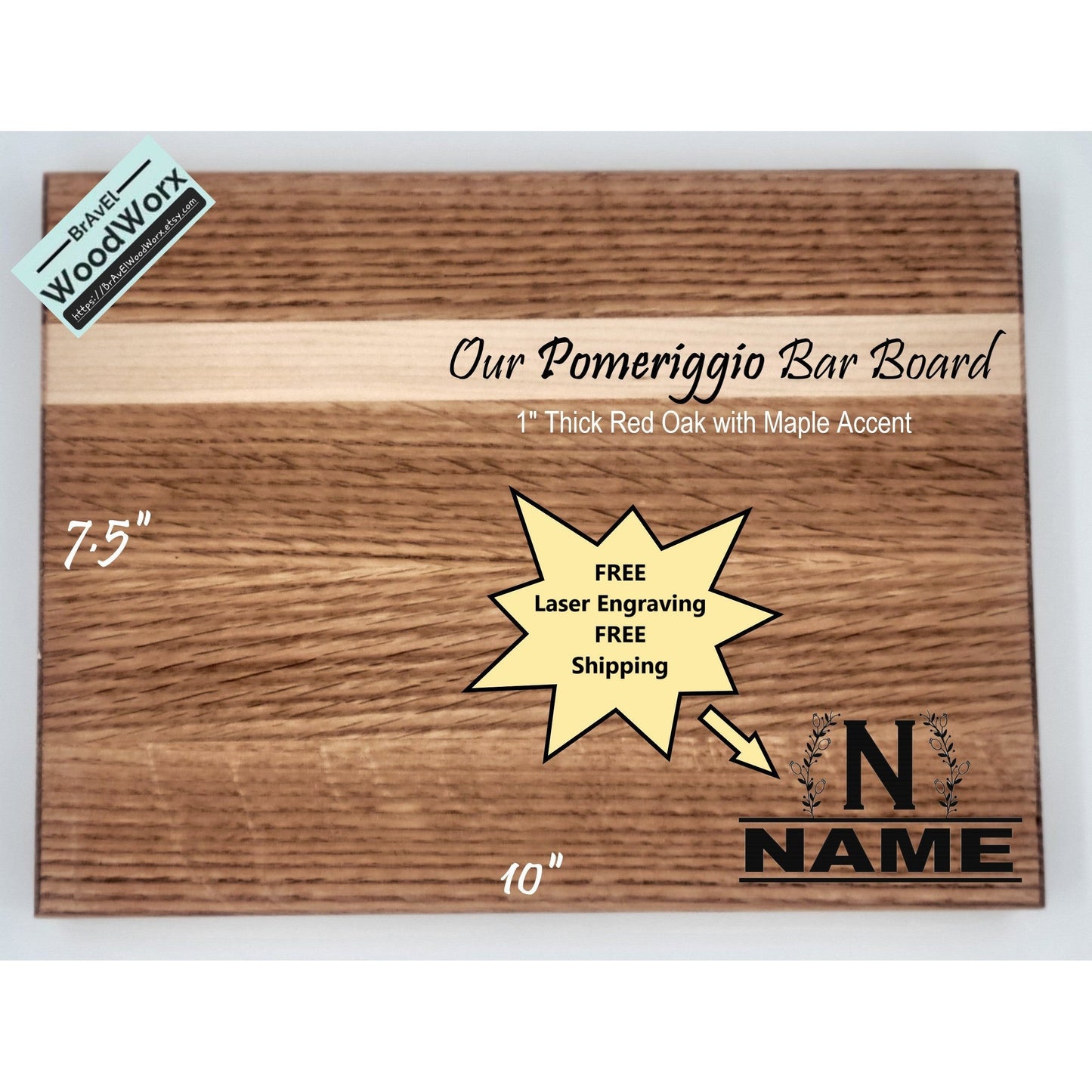 Personalized Hardwood Bar Board - Pomeriggio