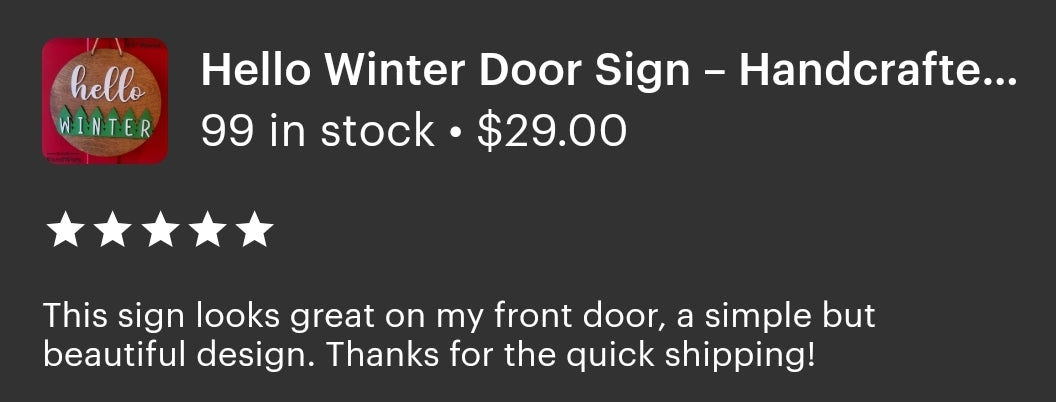 Hello Winter Door Sign – Handcrafted Seasonal Wall Decor