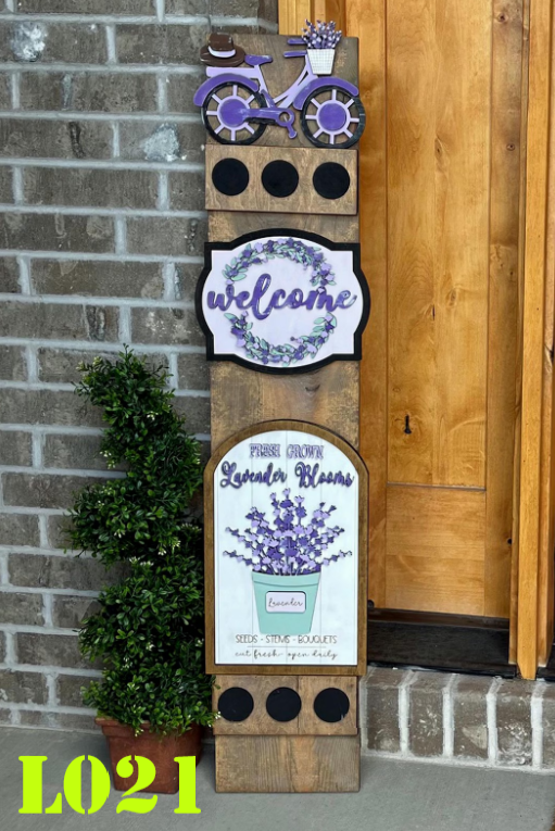 Fall Interchangeable Porch Leaner – Custom Wooden Front Porch Sign with Swappable Holiday & Everyday Designs