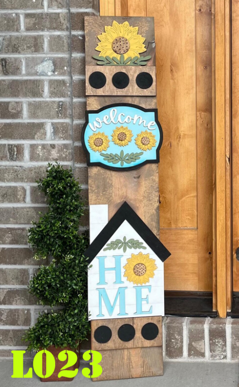 Fall Interchangeable Porch Leaner – Custom Wooden Front Porch Sign with Swappable Holiday & Everyday Designs