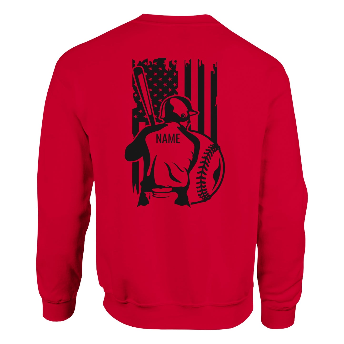 Personalized Baseball Flag Classic Unisex Crewneck Sweatshirt | Gildan® 18000