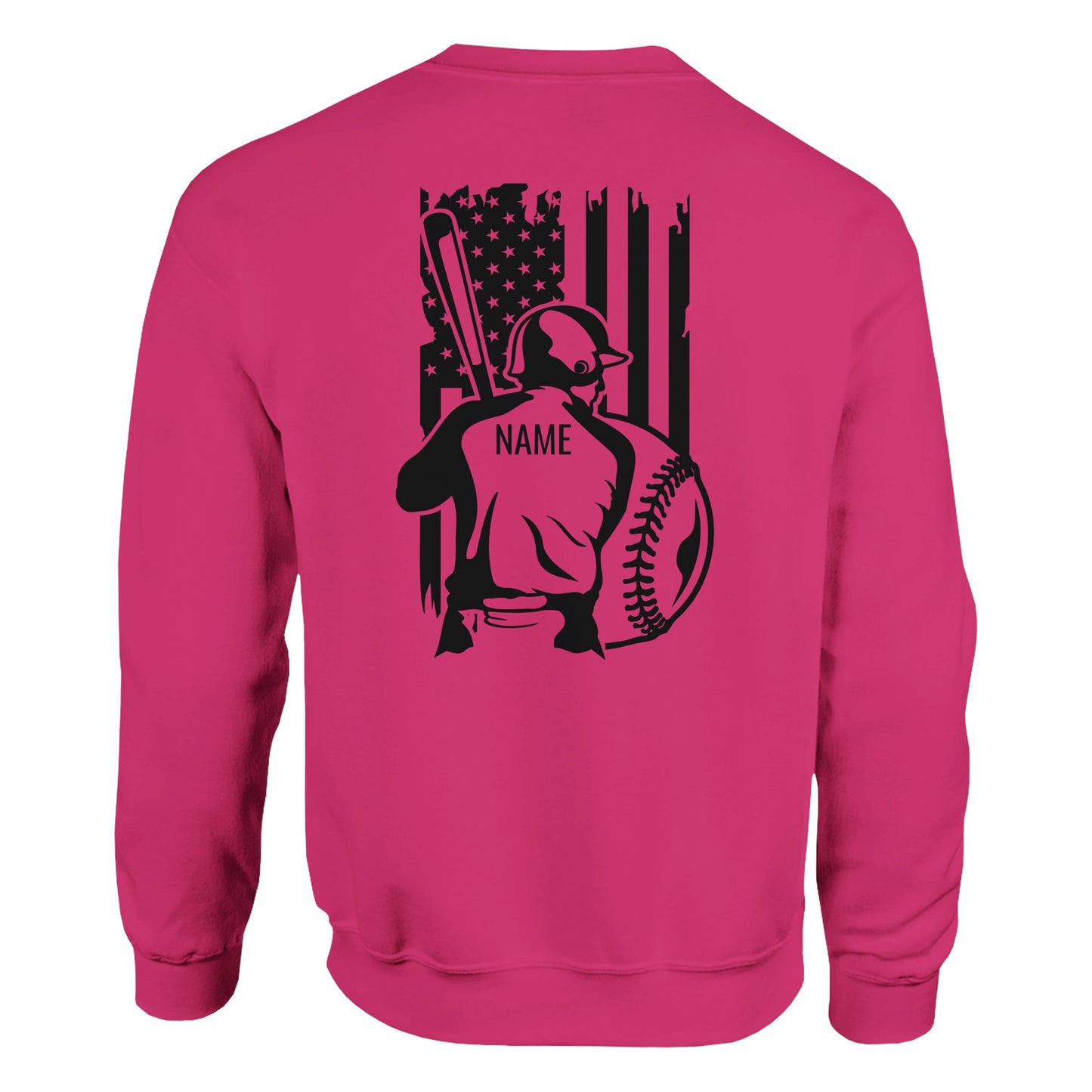 Personalized Baseball Flag Classic Unisex Crewneck Sweatshirt | Gildan® 18000