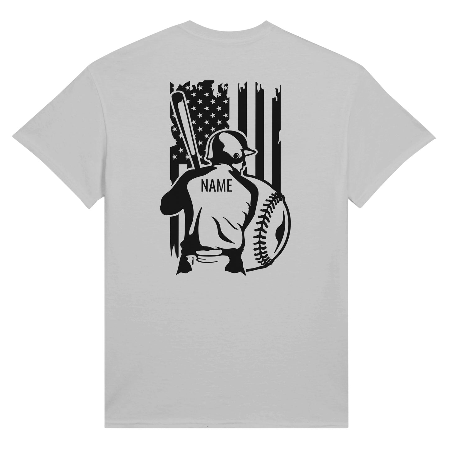 Personalized Baseball Flag Ultra Cotton Unisex Crewneck T-shirt | Gildan 2000
