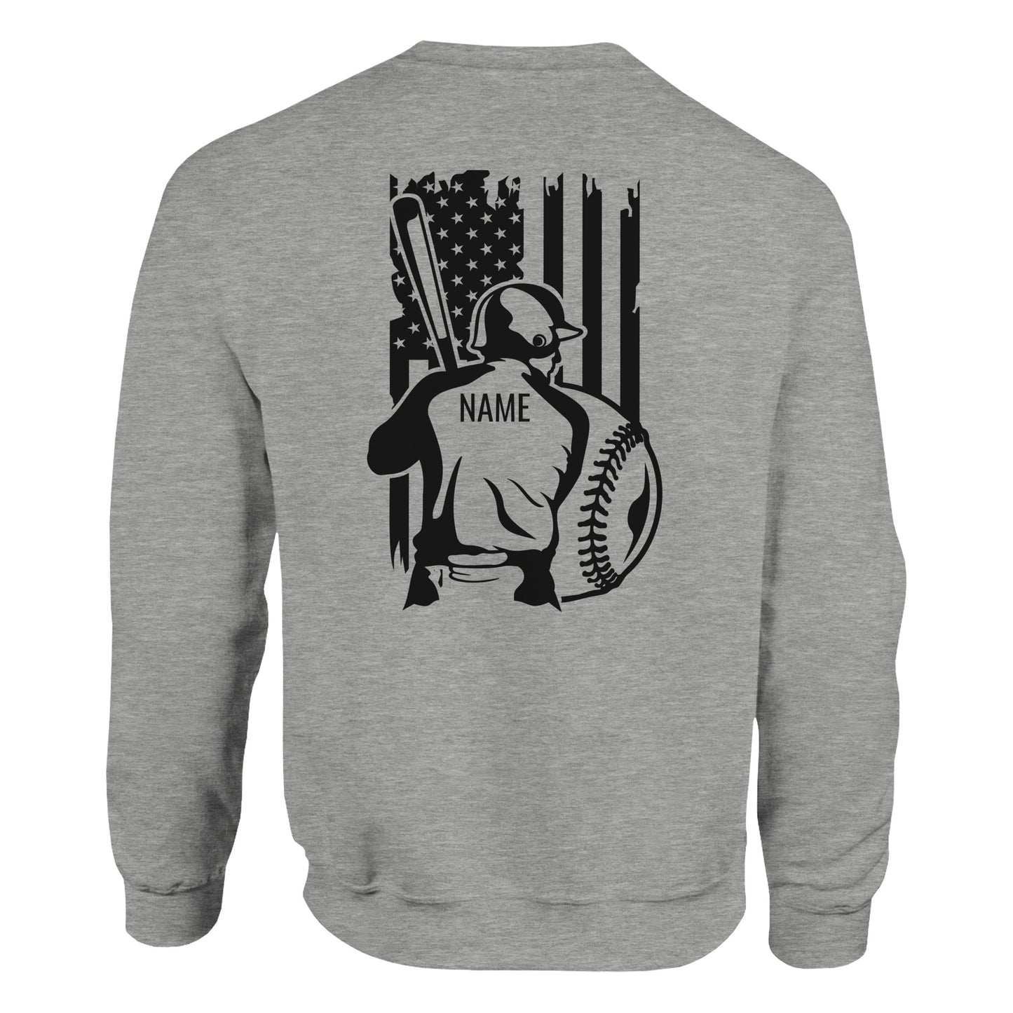 Personalized Baseball Flag Classic Unisex Crewneck Sweatshirt | Gildan® 18000