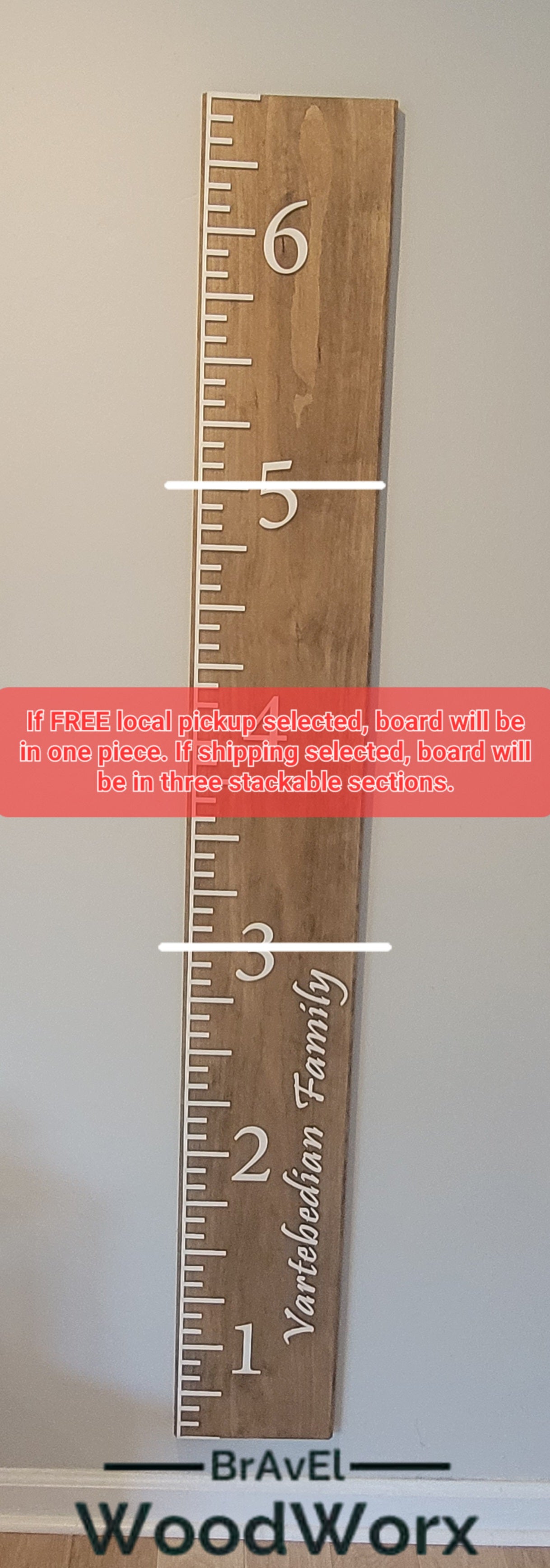 Handmade Personalized Growth Chart Board for Wall