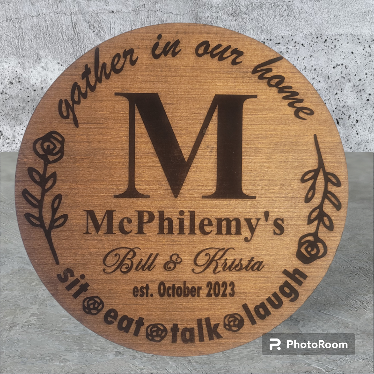 Handcrafted wooden celebration sign with elegant typography perfect for wedding decor