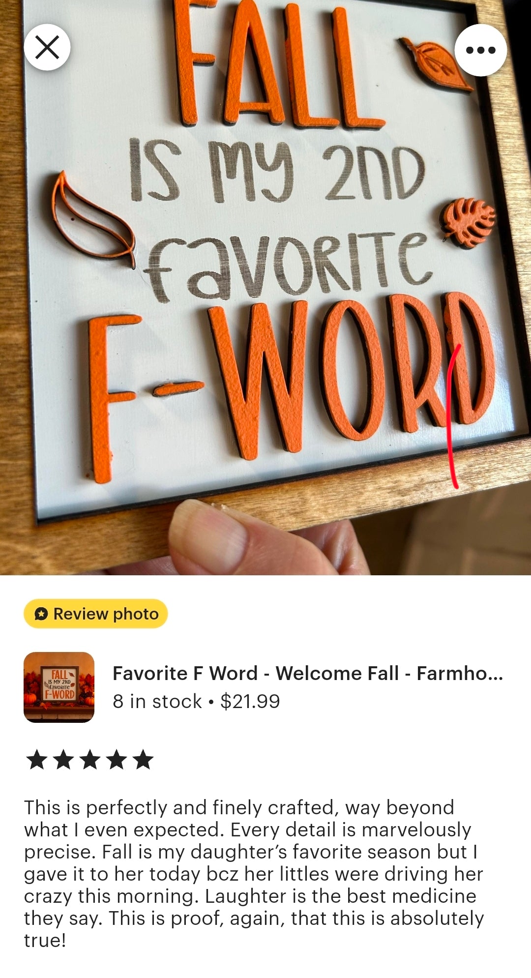 Favorite F Word - Welcome Fall - Farmhouse - 3D Laser Cut Wood Sign