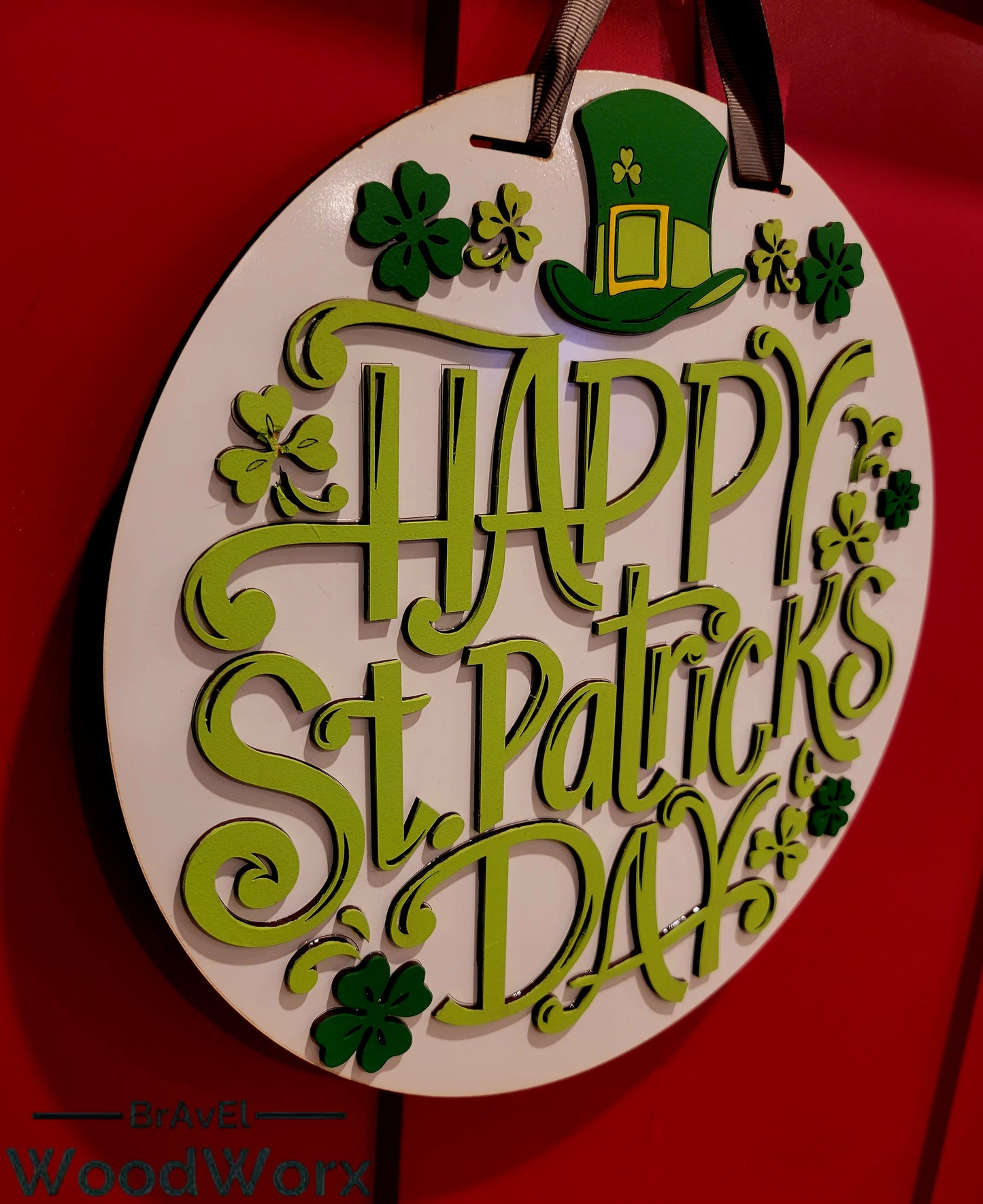 Festive St. Patrick’s Day Clover & Hat Door Hanger – Lucky Irish Decor
