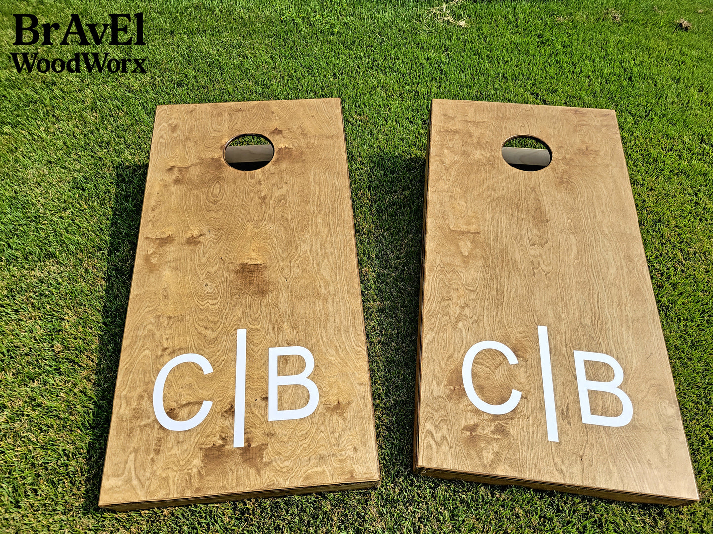 Personalized Wood Stained Monogram Quality Cornhole Sets by BrAvEl WoodWorx