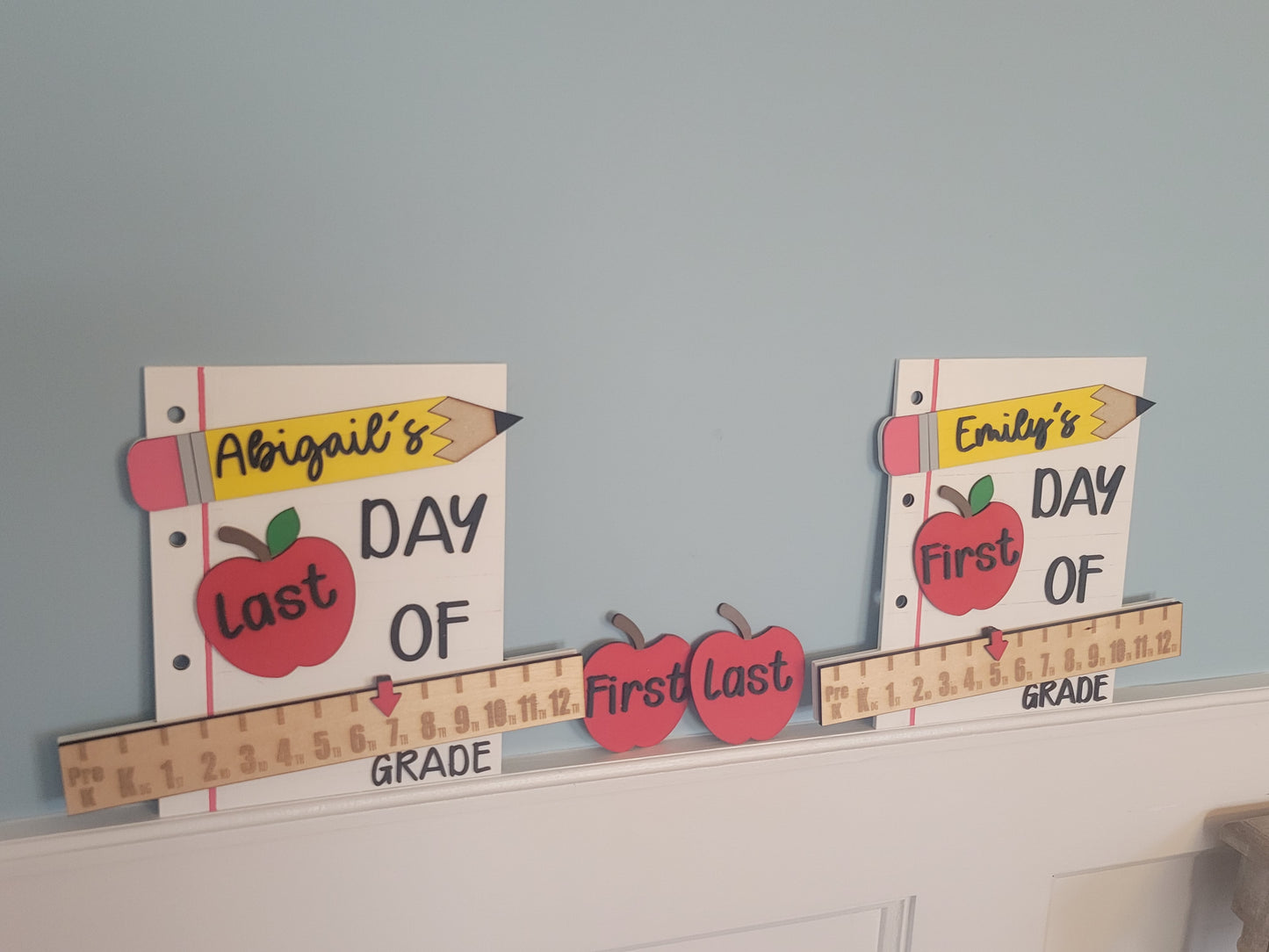 Personalized Interchangeable Back-to-School Sign – Custom Name First Day of Any Grade Photo Prop