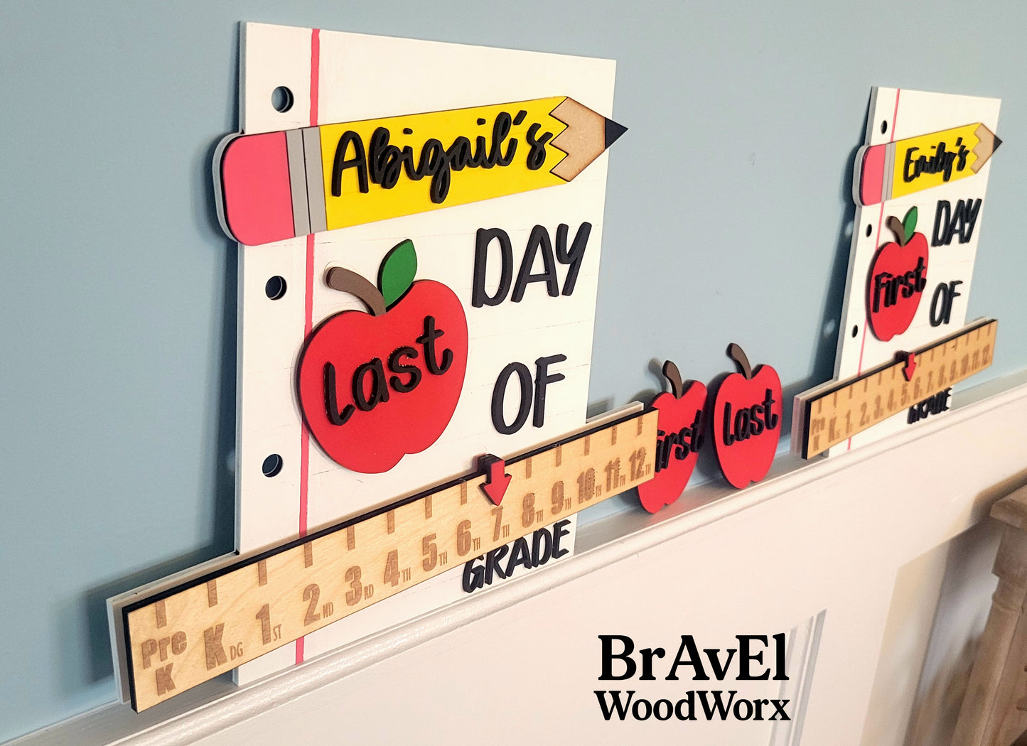 Personalized Interchangeable Back-to-School Sign – Custom Name First Day of Any Grade Photo Prop