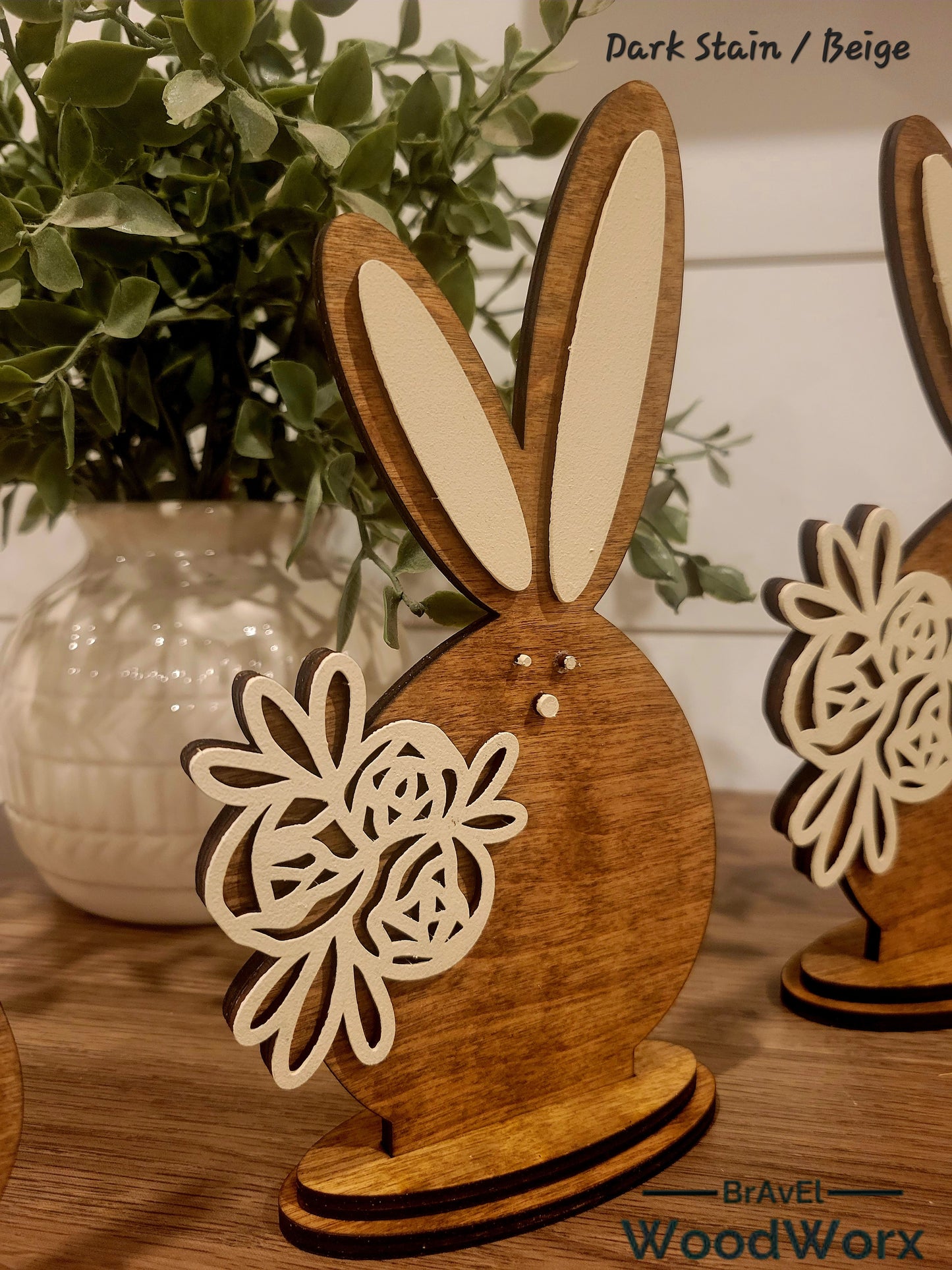 Chubby Bunnies Shelf Sitter on Stand – Adorable Easter & Spring Decor