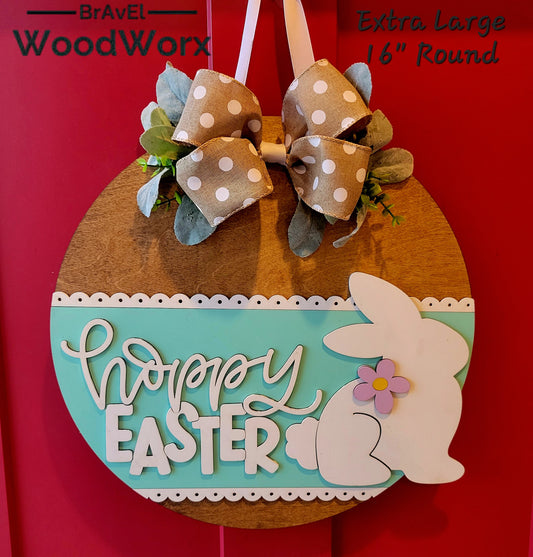 Hoppy Easter Bunny Sweet Lace-Inspired Door Hanger – Elegant Spring Decor