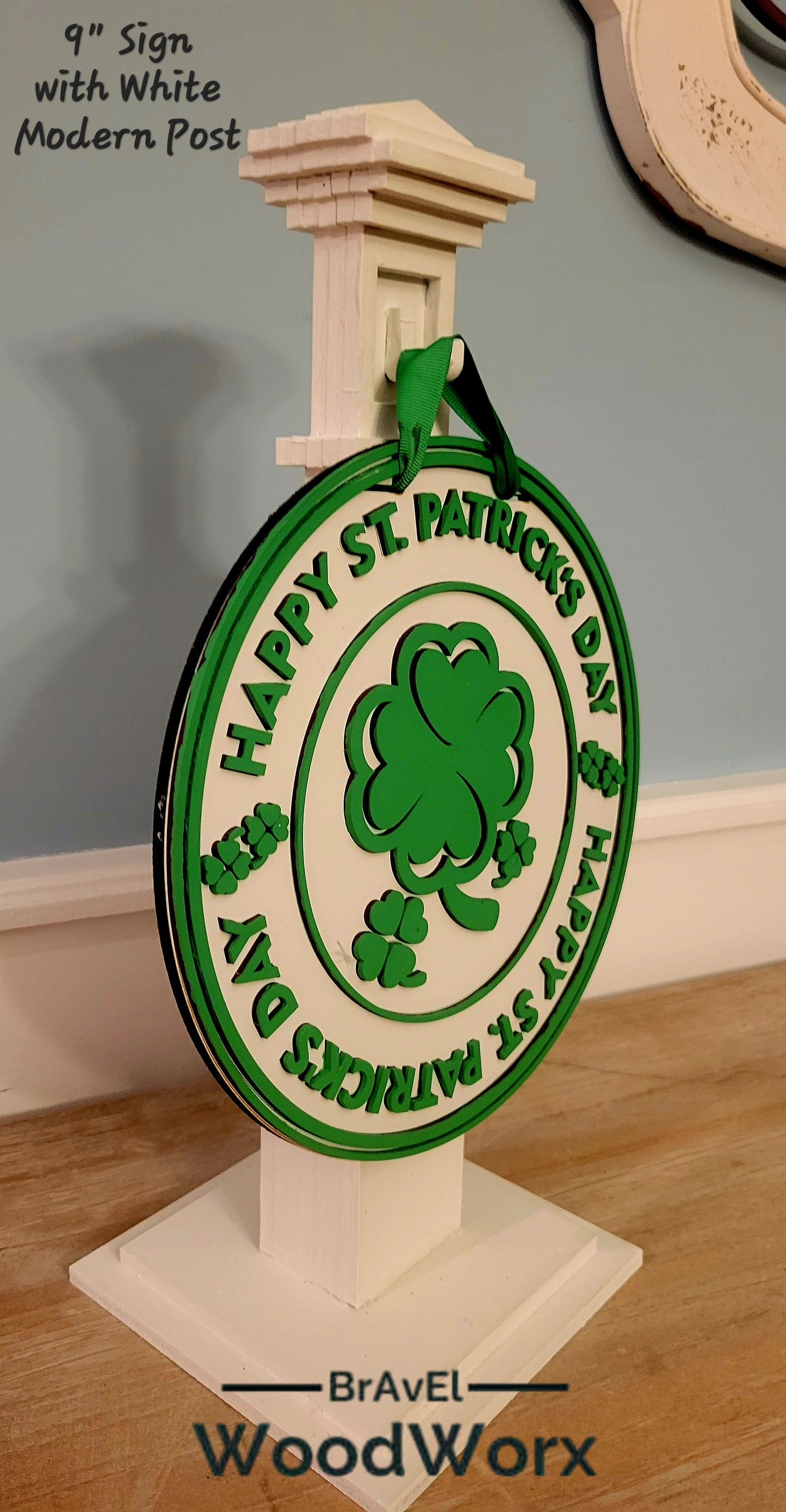 Happy St. Patrick’s Day ‘Round the Rings’ Door Hanger – Festive Shamrock Decor