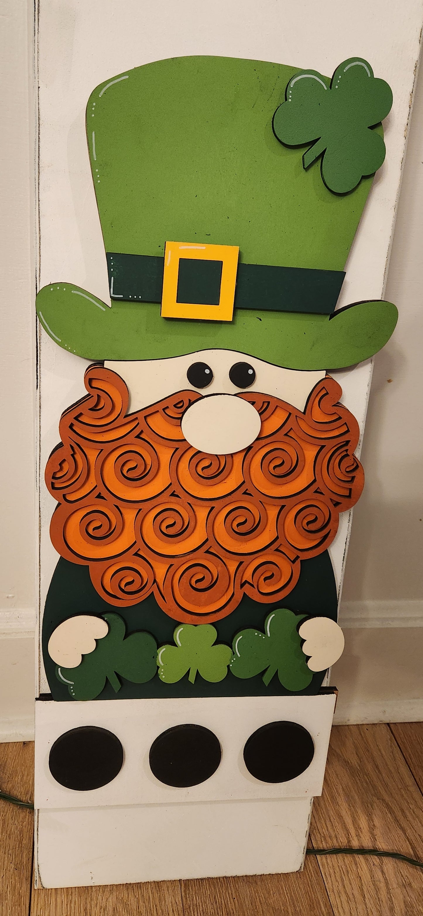 St Patrick Interchangeable Porch Leaner – Custom Wooden Front Porch Sign with Swappable Holiday & Everyday Designs