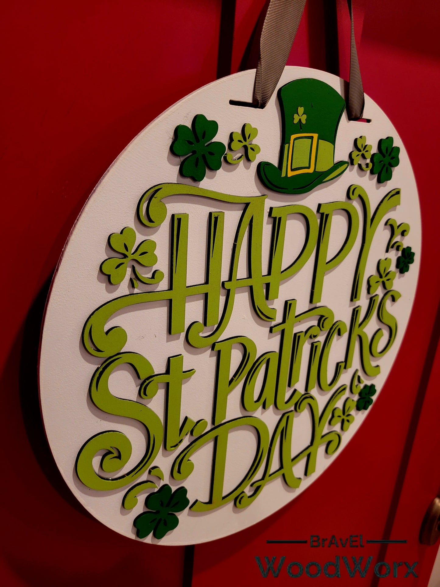 Festive St. Patrick’s Day Clover & Hat Door Hanger – Lucky Irish Decor