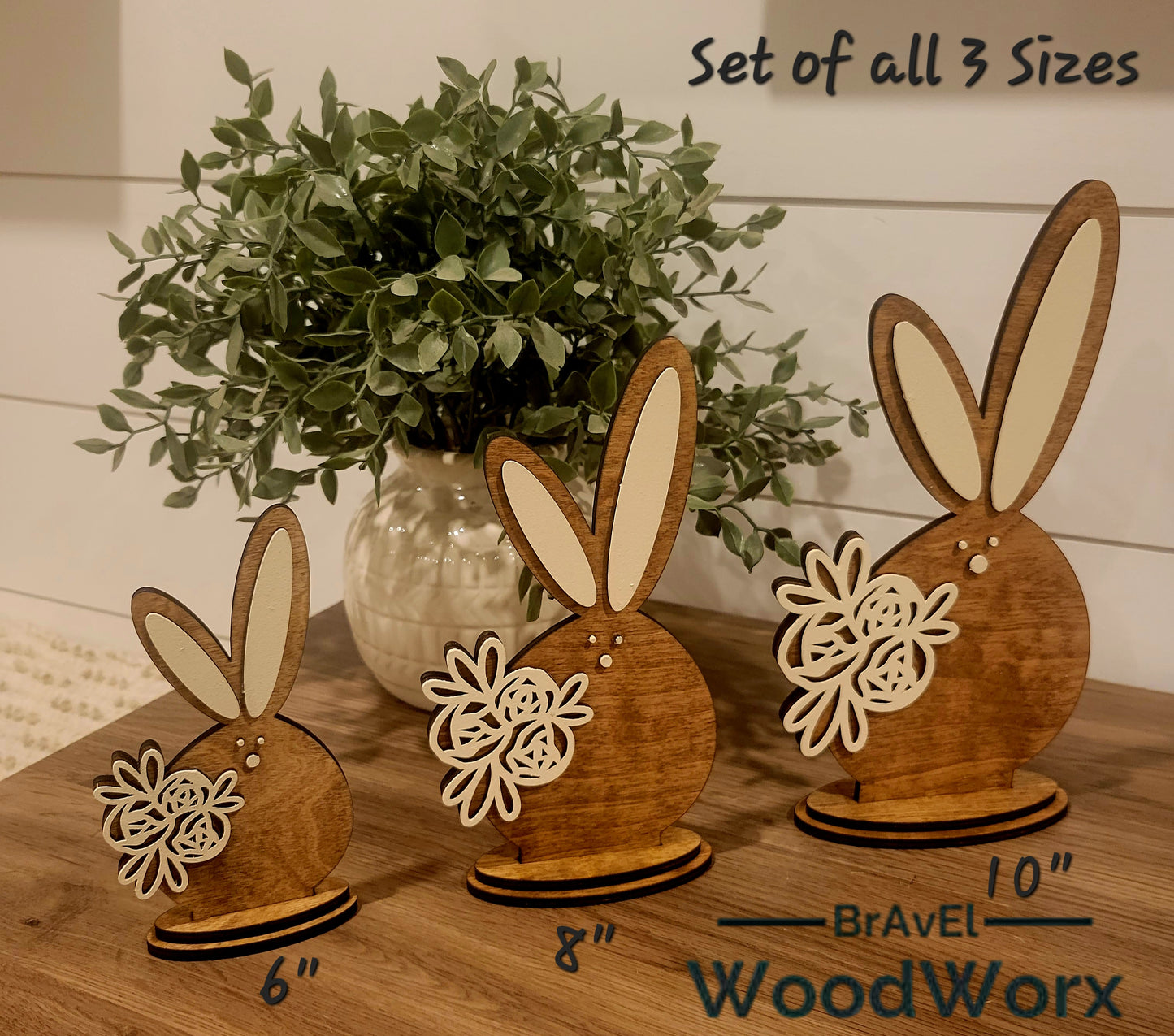 Chubby Bunnies Shelf Sitter on Stand – Adorable Easter & Spring Decor