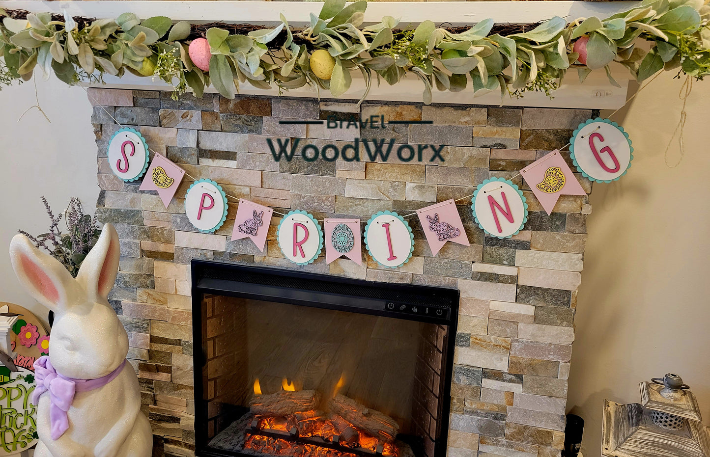 Reversible Option Easter & Spring Garland – Dual-Sided Decor with Personalized Touch