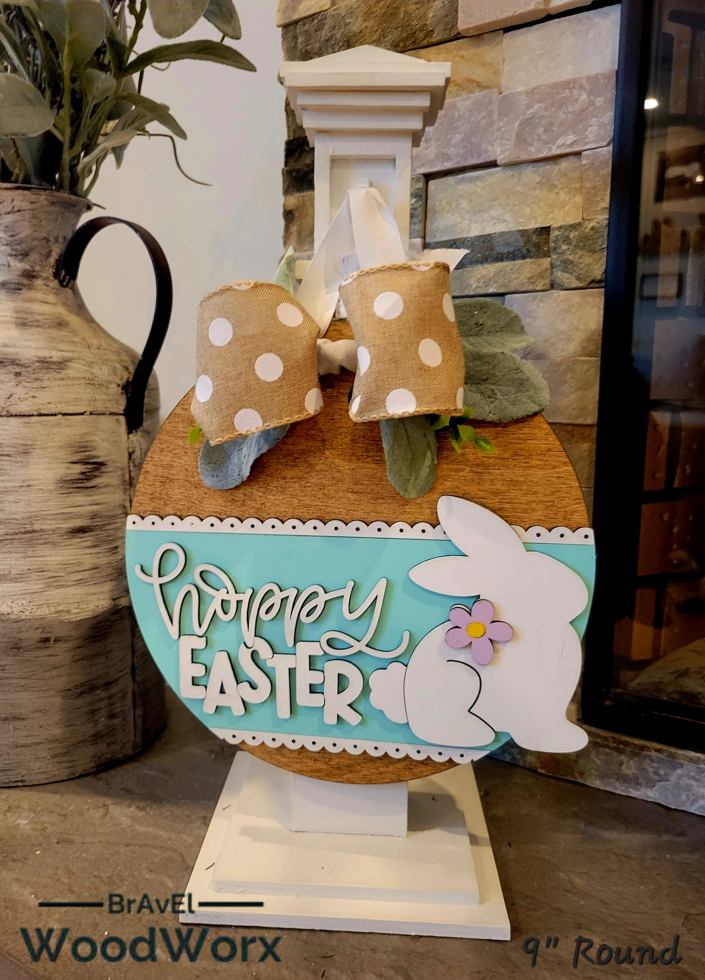 Hoppy Easter Bunny Sweet Lace-Inspired Door Hanger – Elegant Spring Decor