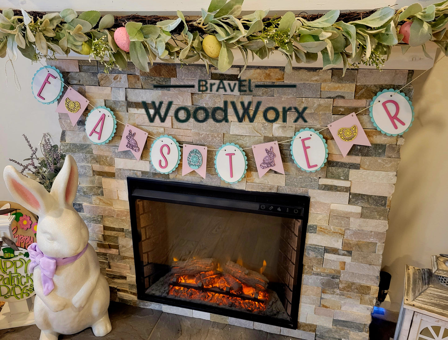 Reversible Option Easter & Spring Garland – Dual-Sided Decor with Personalized Touch