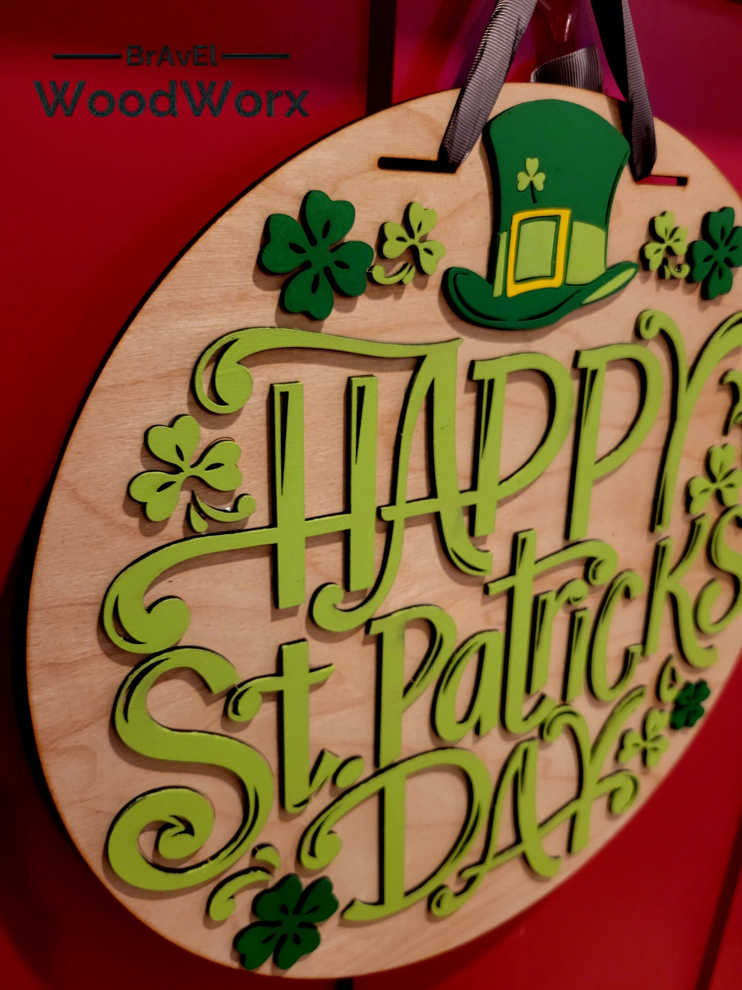 Festive St. Patrick’s Day Clover & Hat Door Hanger – Lucky Irish Decor