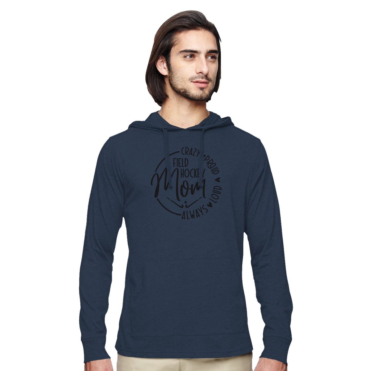 Field Hockey Mom Unisex Eco Blend Long-Sleeve Pullover Hooded T-Shirt | Econscious EC1085