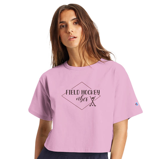 Field Hockey Vibes Women's Cropped Heritage Crewneck T-Shirt | Champion T453W